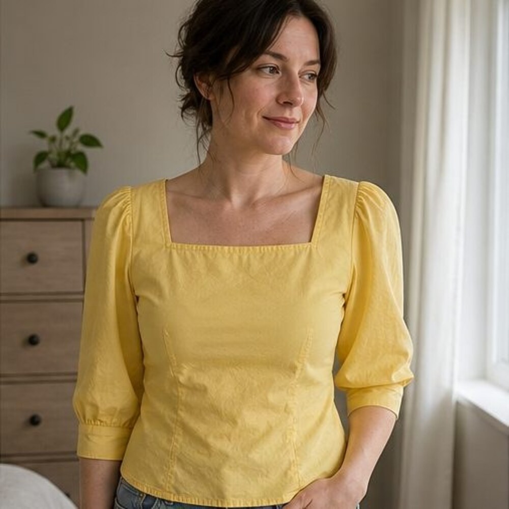Blue Button Blouse - Picture 2 of 6